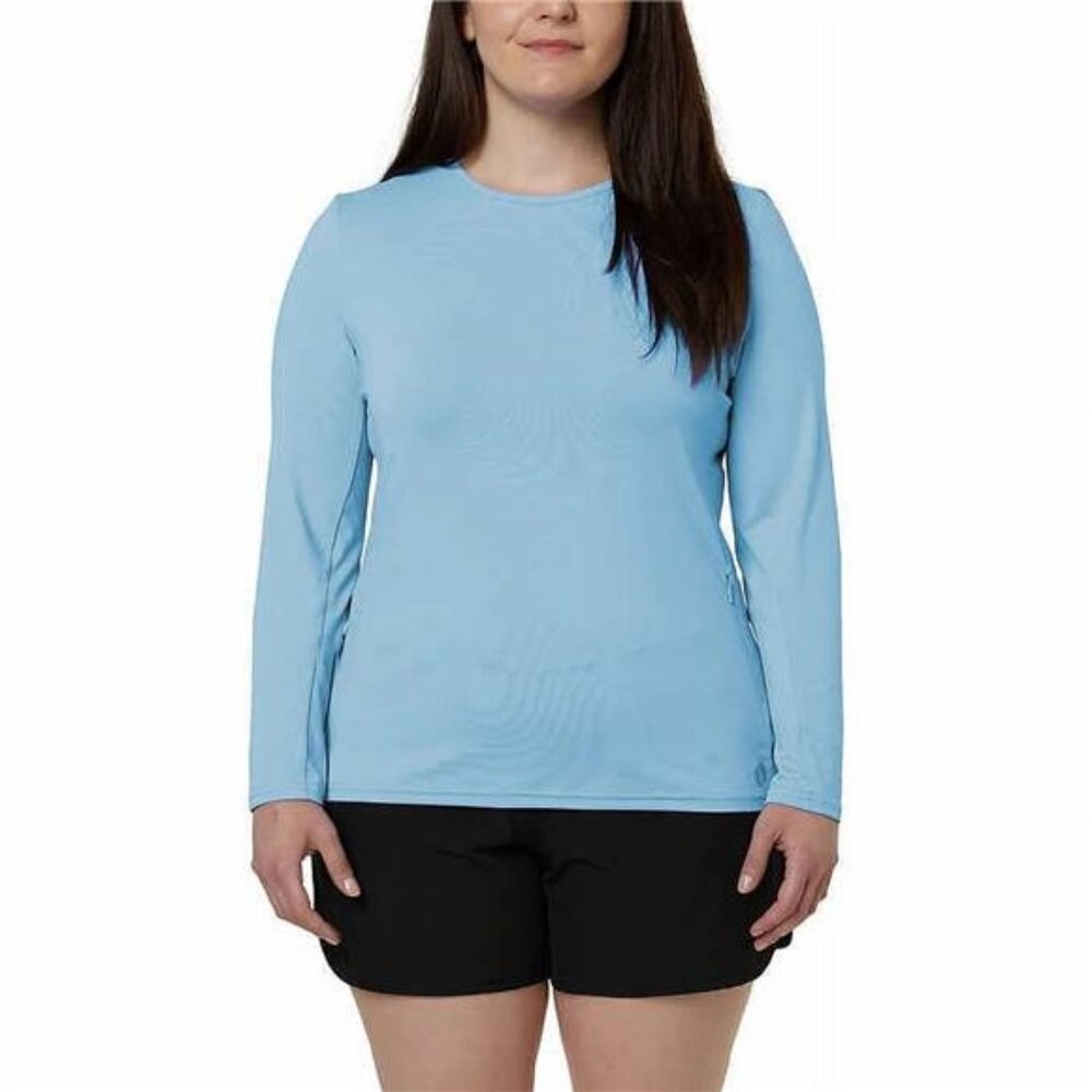 Hang Ten Womens Sun Tee (Blue, X-Large)